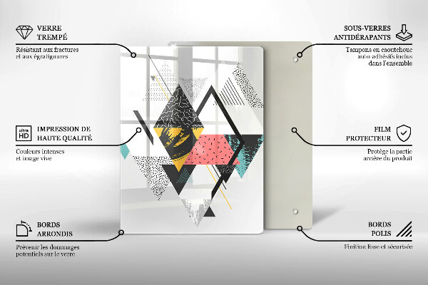 Osłona ściany przy kuchence gazowej Abstrakcja trójkąty