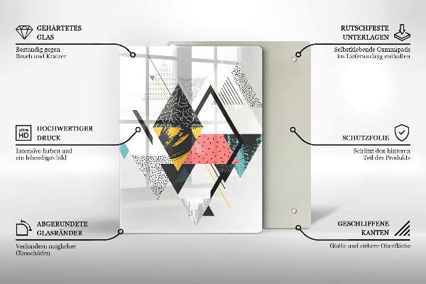 Osłona ściany przy kuchence gazowej Abstrakcja trójkąty