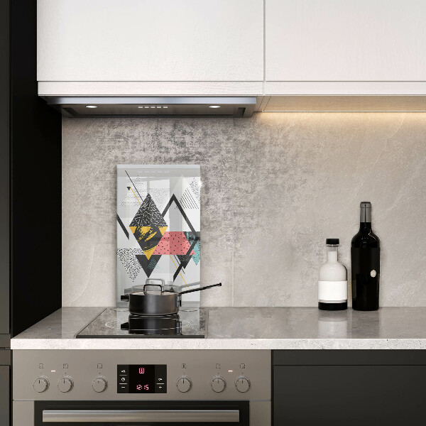 Osłona ściany przy kuchence gazowej Abstrakcja trójkąty