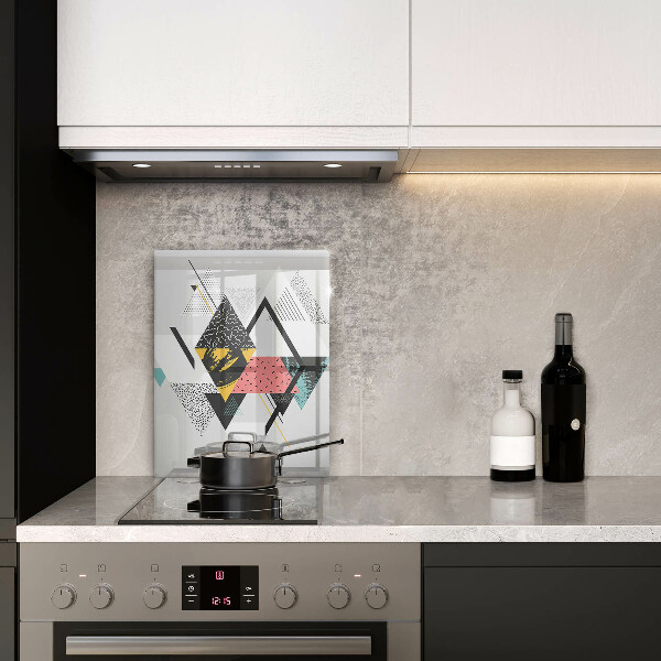 Osłona ściany przy kuchence gazowej Abstrakcja trójkąty