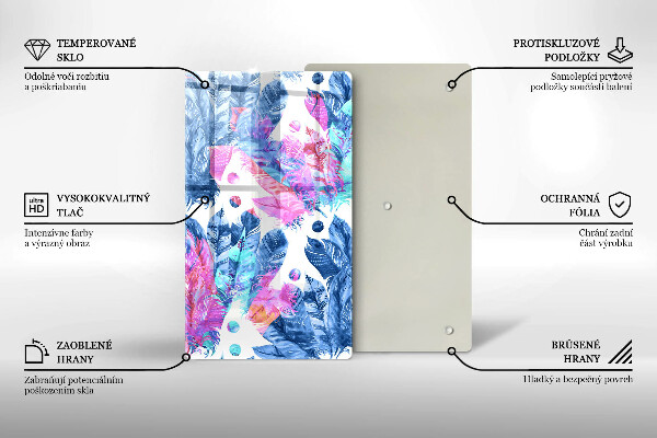 Osłona ściany przy kuchence gazowej Ilustracja boho piórka