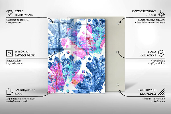 Osłona ściany przy kuchence gazowej Ilustracja boho piórka