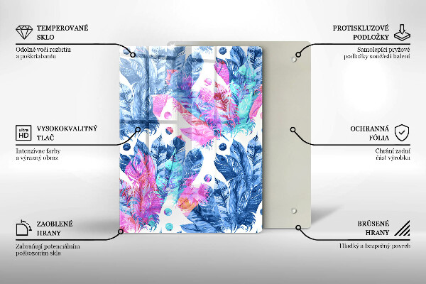 Osłona ściany przy kuchence gazowej Ilustracja boho piórka