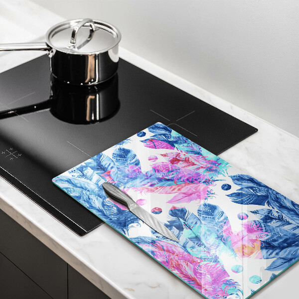 Osłona ściany przy kuchence gazowej Ilustracja boho piórka