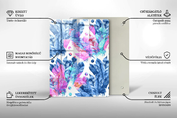 Osłona ściany przy kuchence gazowej Ilustracja boho piórka