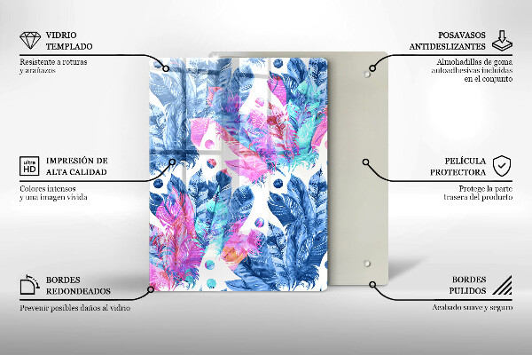 Osłona ściany przy kuchence gazowej Ilustracja boho piórka