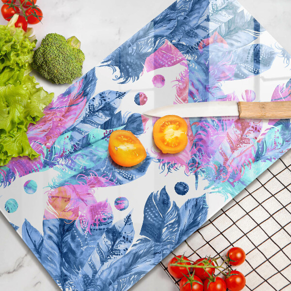 Osłona ściany przy kuchence gazowej Ilustracja boho piórka