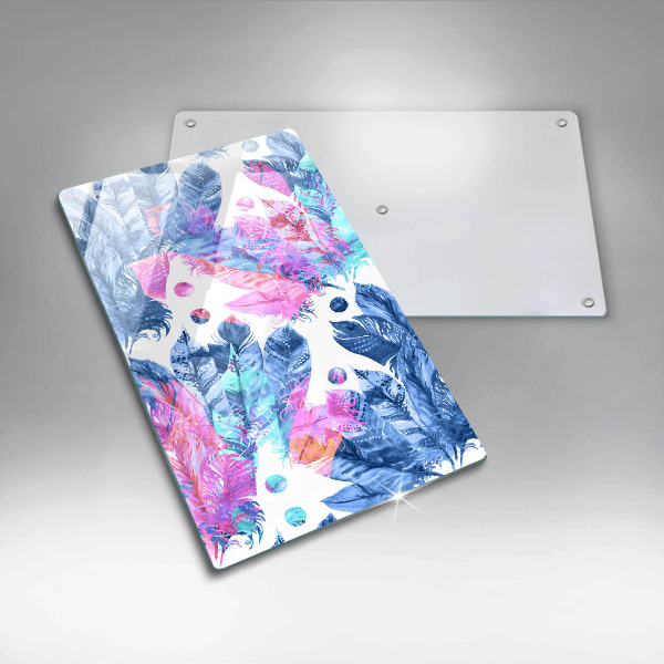 Osłona ściany przy kuchence gazowej Ilustracja boho piórka