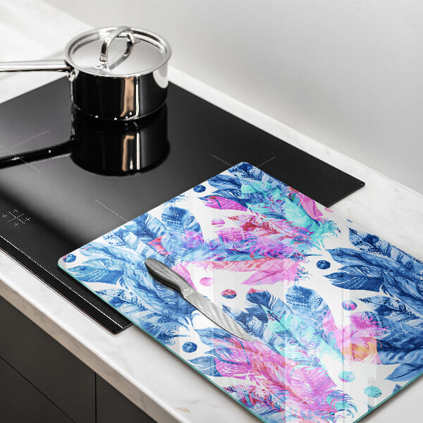 Osłona ściany przy kuchence gazowej Ilustracja boho piórka