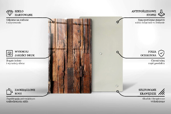 Osłona ściany przy kuchence gazowej Ozdobne deski drewno