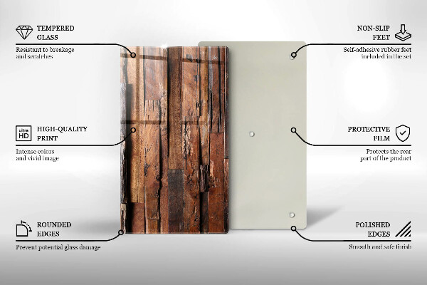 Osłona ściany przy kuchence gazowej Ozdobne deski drewno