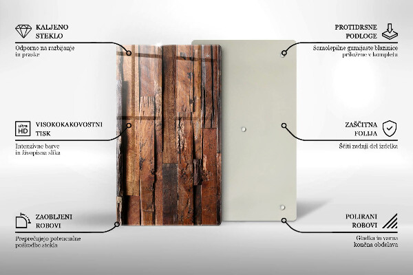 Osłona ściany przy kuchence gazowej Ozdobne deski drewno