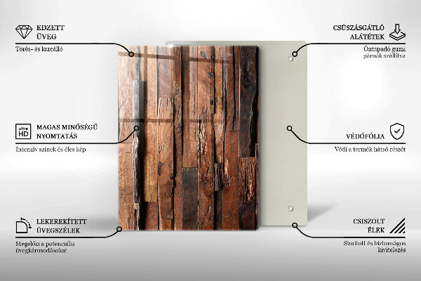 Osłona ściany przy kuchence gazowej Ozdobne deski drewno