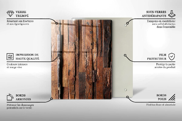 Osłona ściany przy kuchence gazowej Ozdobne deski drewno