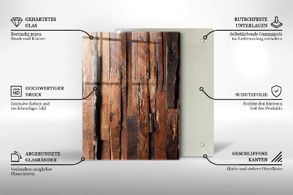 Osłona ściany przy kuchence gazowej Ozdobne deski drewno