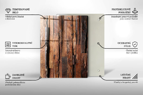 Osłona ściany przy kuchence gazowej Ozdobne deski drewno