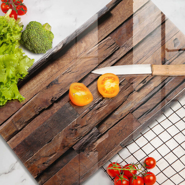 Osłona ściany przy kuchence gazowej Ozdobne deski drewno