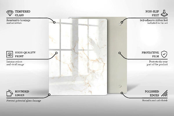 Osłona ściany przy kuchence gazowej Elegancki kamień marmur