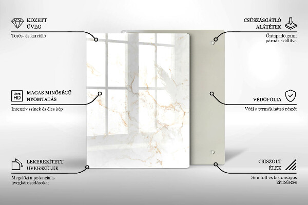 Osłona ściany przy kuchence gazowej Elegancki kamień marmur