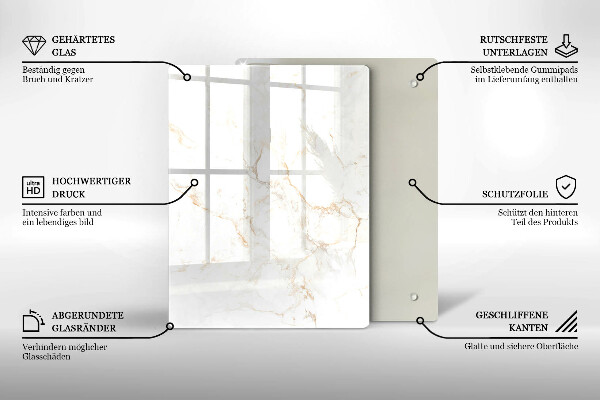 Osłona ściany przy kuchence gazowej Elegancki kamień marmur