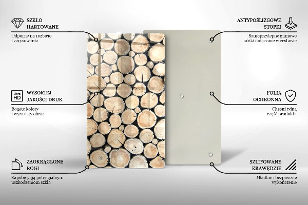 Osłona do kuchni na ścianę Drewno pnie drzew