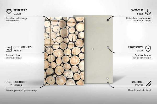 Osłona do kuchni na ścianę Drewno pnie drzew
