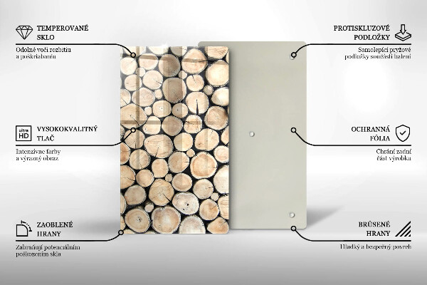 Osłona do kuchni na ścianę Drewno pnie drzew