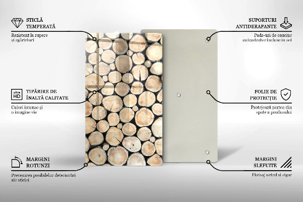 Osłona do kuchni na ścianę Drewno pnie drzew