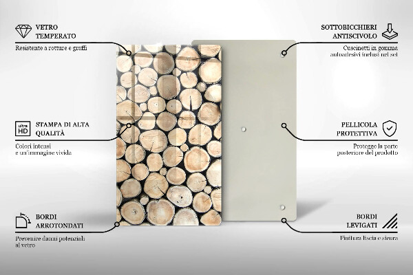 Osłona do kuchni na ścianę Drewno pnie drzew