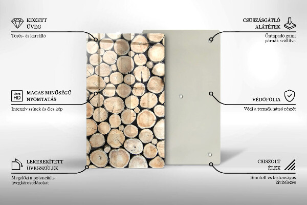 Osłona do kuchni na ścianę Drewno pnie drzew