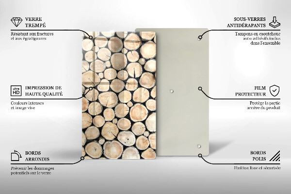 Osłona do kuchni na ścianę Drewno pnie drzew