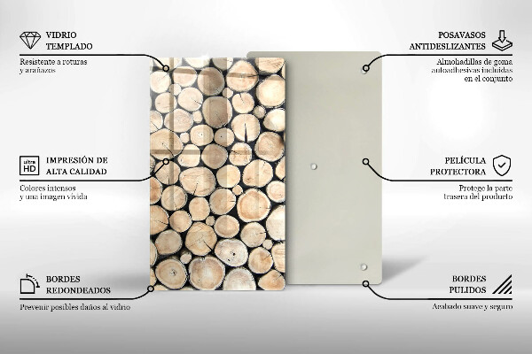 Osłona do kuchni na ścianę Drewno pnie drzew