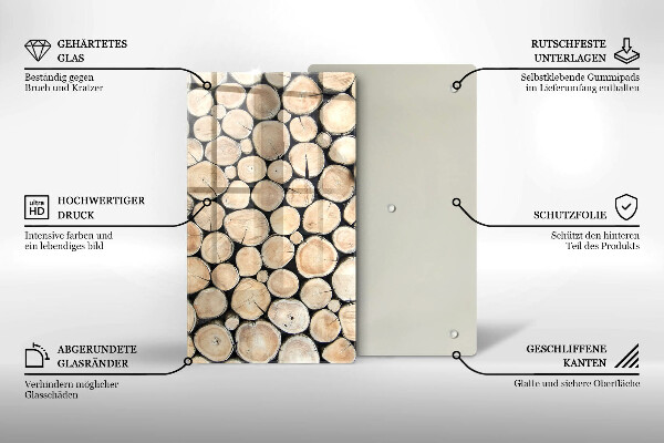Osłona do kuchni na ścianę Drewno pnie drzew