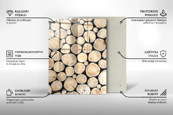 Osłona do kuchni na ścianę Drewno pnie drzew