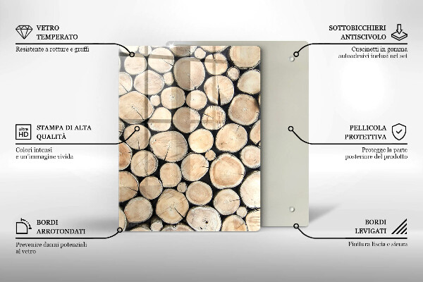 Osłona do kuchni na ścianę Drewno pnie drzew