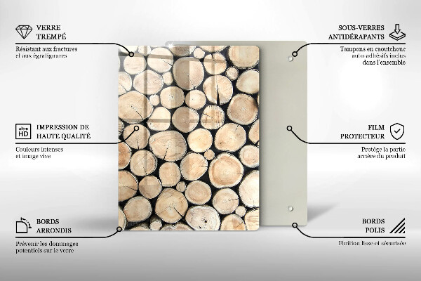 Osłona do kuchni na ścianę Drewno pnie drzew