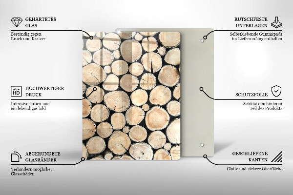 Osłona do kuchni na ścianę Drewno pnie drzew