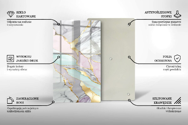 Płyta ochronna na indukcję Pastelowy marmur