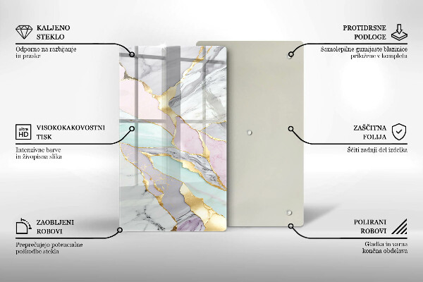 Płyta ochronna na indukcję Pastelowy marmur
