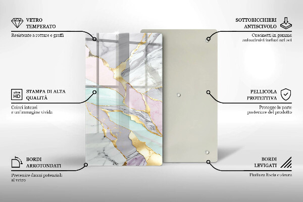 Płyta ochronna na indukcję Pastelowy marmur