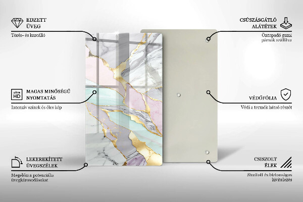 Płyta ochronna na indukcję Pastelowy marmur