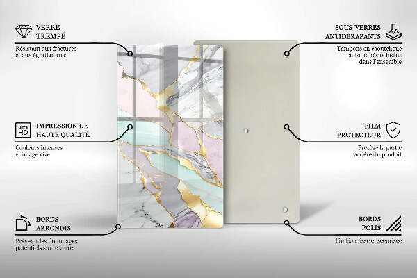 Płyta ochronna na indukcję Pastelowy marmur