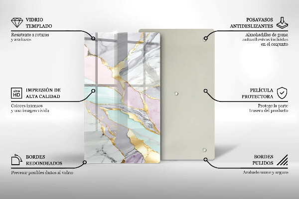 Płyta ochronna na indukcję Pastelowy marmur