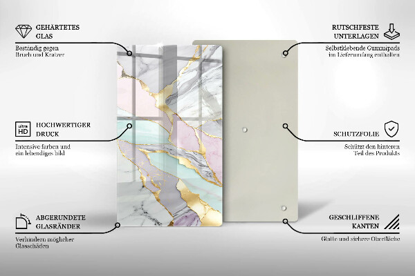Płyta ochronna na indukcję Pastelowy marmur