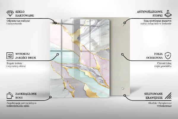 Płyta ochronna na indukcję Pastelowy marmur