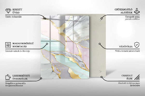 Płyta ochronna na indukcję Pastelowy marmur