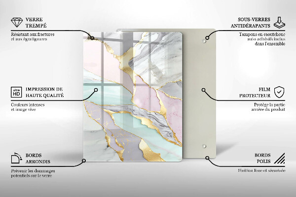 Płyta ochronna na indukcję Pastelowy marmur