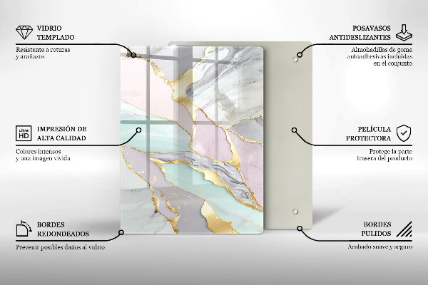 Płyta ochronna na indukcję Pastelowy marmur