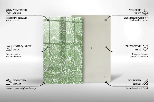 Płyta ochronna na indukcję Linearne liście