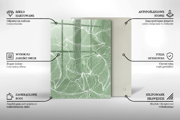 Płyta ochronna na indukcję Linearne liście